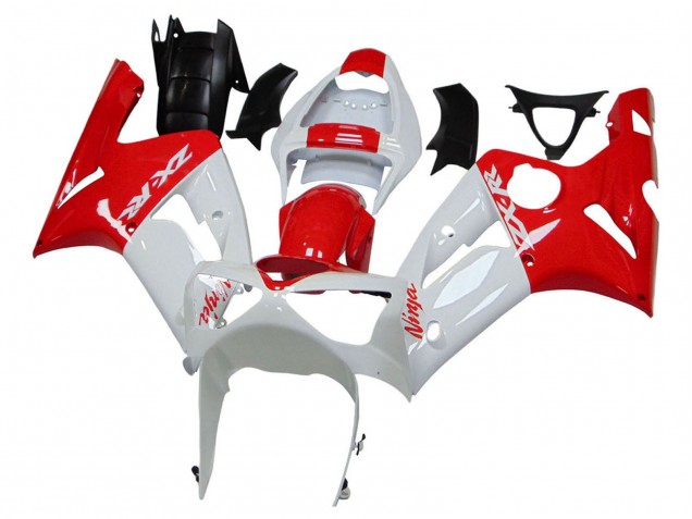 2003-2004 Kawasaki ZX6R Motorcycle Fairings - White Red Australia