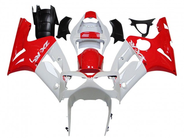 2003-2004 Kawasaki ZX6R Motorcycle Fairings - White Red Australia