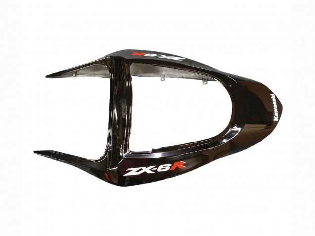 2003-2004 Kawasaki ZX6R Motorcycle Fairings - Glossy Black Red Flame Australia