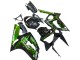 2003-2004 Kawasaki ZX6R Motorcycle Fairings - Glossy Black Green Flame Australia
