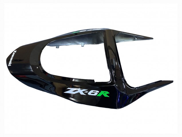 2003-2004 Kawasaki ZX6R Motorcycle Fairings - Glossy Black Green Flame Australia
