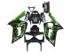 2003-2004 Kawasaki ZX6R Motorcycle Fairings - Glossy Black Green Flame Australia