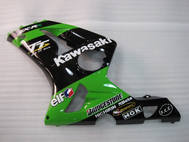 2003-2004 Kawasaki ZX6R Motorcycle Fairings - Green Black Elf Bridgestone Australia
