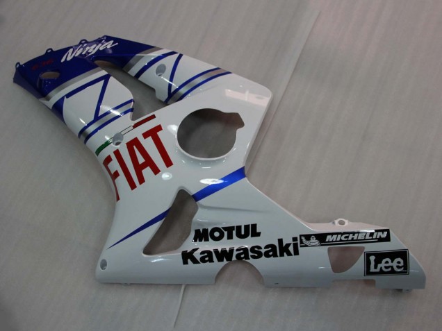 2003-2004 Kawasaki ZX6R Motorcycle Fairings - White Blue Red Fiat Australia