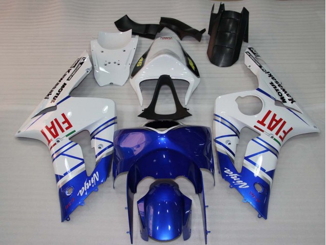 2003-2004 Kawasaki ZX6R Motorcycle Fairings - White Blue Red Fiat Australia