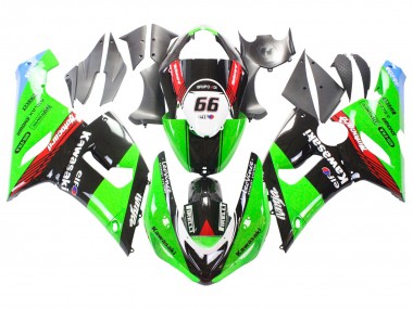 Affordable 2005-2006 Kawasaki ZX6R Motorcycle Fairings - Green Red Black Elf 66 Australia