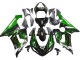 2005-2006 Kawasaki ZX6R Motorcycle Fairing - Glossy Black Green Flame Australia