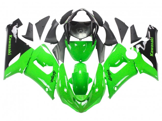2005-2006 Kawasaki ZX6R Motorcycle Fairings - Green Black Ninja Australia