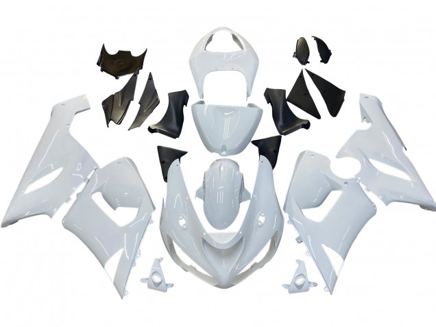 2005-2006 Kawasaki ZX6R Motorcycle Fairings - White Australia