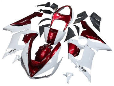 Affordable 2005-2006 Kawasaki ZX6R Motorcycle Fairings - White Red Australia