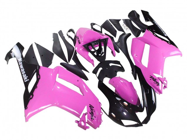2007-2008 Kawasaki ZX6R Motorcycle Fairings - Black Pink Ninja Australia
