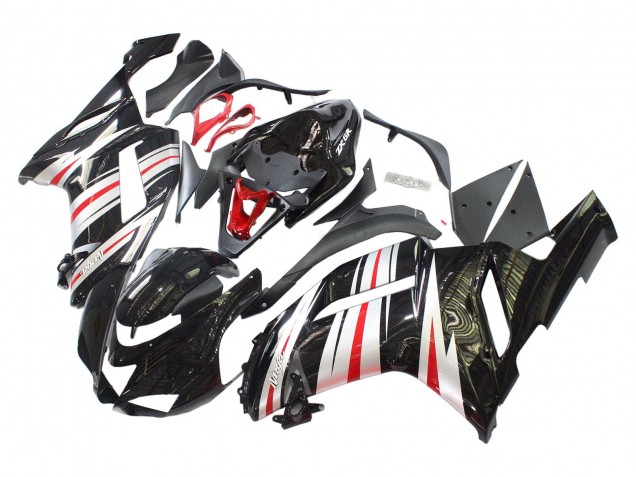 2007-2008 Kawasaki ZX6R Motorcycle Fairings - Black Silver Red Ninja Australia