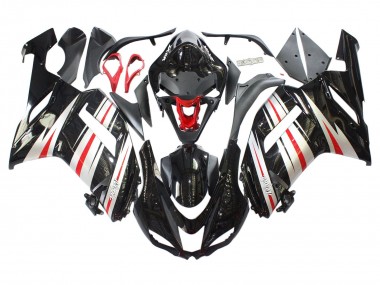 Affordable 2007-2008 Kawasaki ZX6R Motorcycle Fairings - Black Silver Red Ninja Australia