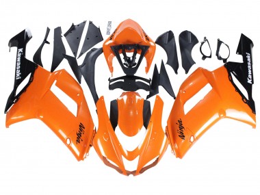 Affordable 2007-2008 Kawasaki ZX6R Motorcycle Fairings - Orange Black Ninja Australia