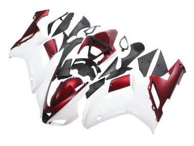 Affordable 2007-2008 Kawasaki ZX6R Motorcycle Fairing - White Red Australia