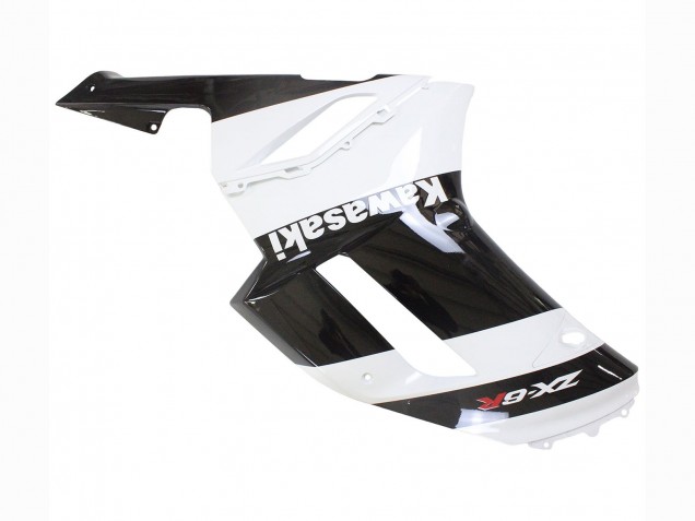 2007-2008 Kawasaki ZX6R Motorcycle Fairing - White Black Australia