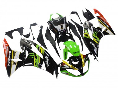 Affordable 2009-2012 Kawasaki ZX6R Motorcycle Fairings - Green Glossy Black Yellow White Red Elf Monster Australia
