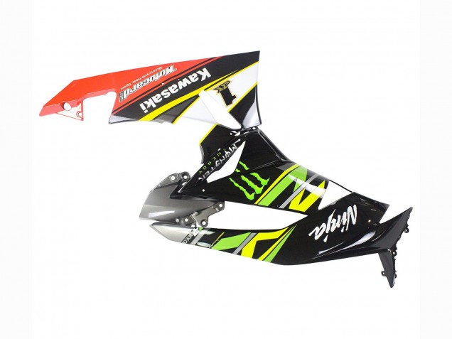 2009-2012 Kawasaki ZX6R Motorcycle Fairings - Green Glossy Black Yellow White Red Elf Monster Australia