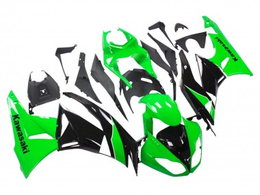 Affordable 2009-2012 Kawasaki ZX6R Motorcycle Fairings - Green Glossy Black Australia