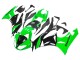2009-2012 Kawasaki ZX6R Motorcycle Fairings - Green Glossy Black Australia