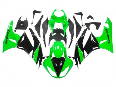 Affordable 2009-2012 Kawasaki ZX6R Motorcycle Fairings - Green Glossy Black Australia