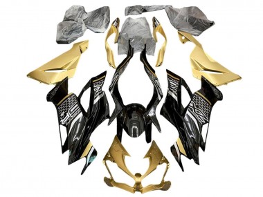 Affordable 2019-2022 Kawasaki ZX6R Motorcycle Fairings - Gold Glossy Black White Honeycomb Australia