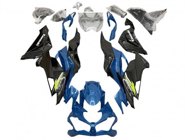 2019-2022 Kawasaki ZX6R Motorcycle Fairings - Blue Yellow White Glossy Black Australia