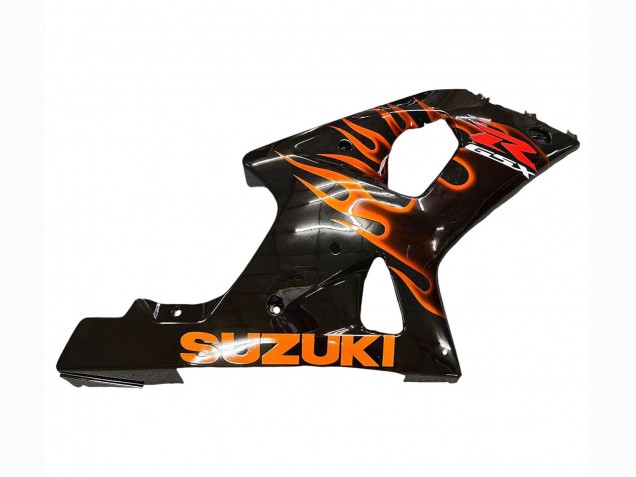 2000-2002 Suzuki GSXR1000 Motorcycle Fairings - Glossy Black Orange Flame Australia