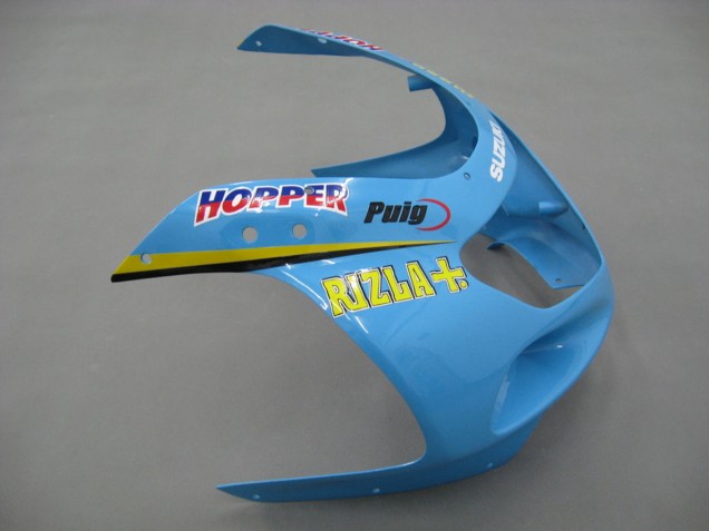 2000-2002 Suzuki GSXR1000 Motorcycle Fairings - Light Blue Yellow Black Motul Rizla Australia