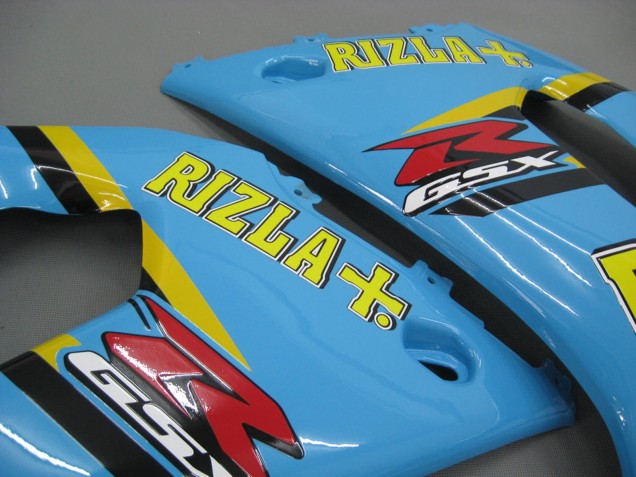 2000-2002 Suzuki GSXR1000 Motorcycle Fairings - Light Blue Yellow Black Motul Rizla Australia