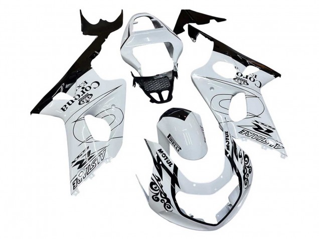 2000-2002 Suzuki GSXR1000 Motorcycle Fairings - White Black Motul Corona Australia