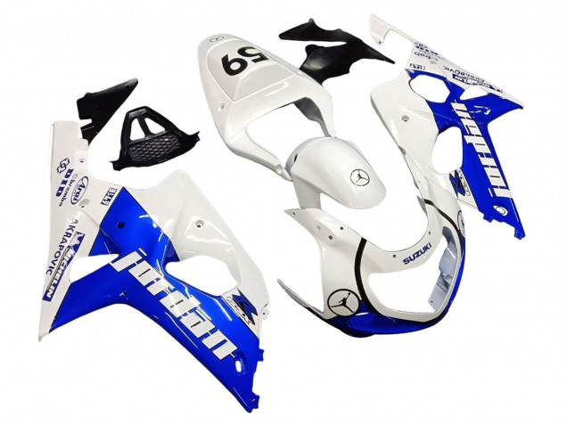 2000-2002 Suzuki GSXR1000 Motorcycle Fairings - White Blue Jordan 59 Australia