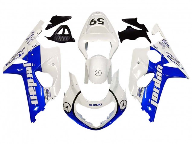 2000-2002 Suzuki GSXR1000 Motorcycle Fairings - White Blue Jordan 59 Australia