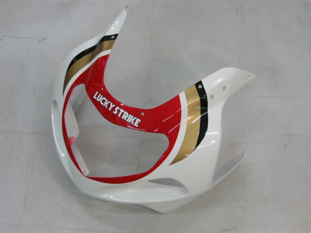 2000-2002 Suzuki GSXR1000 Motorcycle Fairings - White Red Lucky Strike Australia