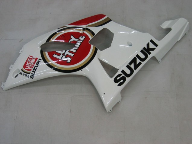 2000-2002 Suzuki GSXR1000 Motorcycle Fairings - White Red Lucky Strike Australia