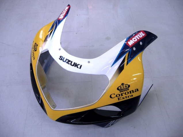 2000-2002 Suzuki GSXR1000 Motorcycle Fairings - Yellow Dark Blue White Motul Corona Australia