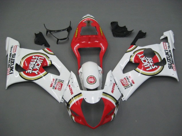 2003-2004 Suzuki GSXR 1000 Motorcycle Fairings - White Red Motul Lucky Strike Australia
