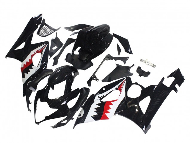 2005-2006 Suzuki GSXR 1000 Motorcycle Fairings - Glossy Black Red White Shark Australia