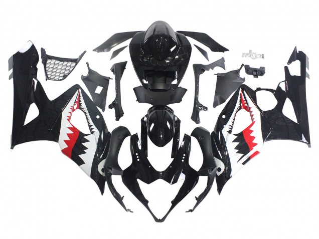 2005-2006 Suzuki GSXR 1000 Motorcycle Fairings - Glossy Black Red White Shark Australia