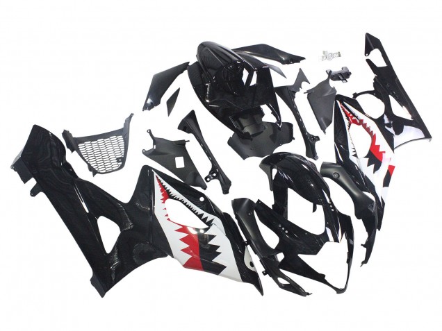 2005-2006 Suzuki GSXR 1000 Motorcycle Fairings - Glossy Black Red White Shark Australia