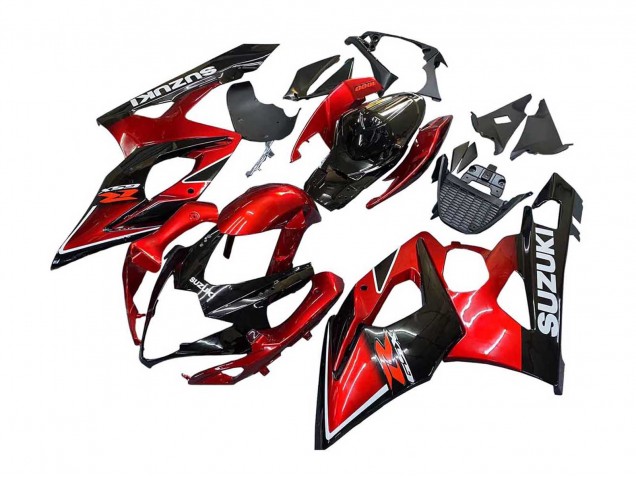 2005-2006 Suzuki GSXR 1000 Motorcycle Fairings - Red Glossy Black Australia