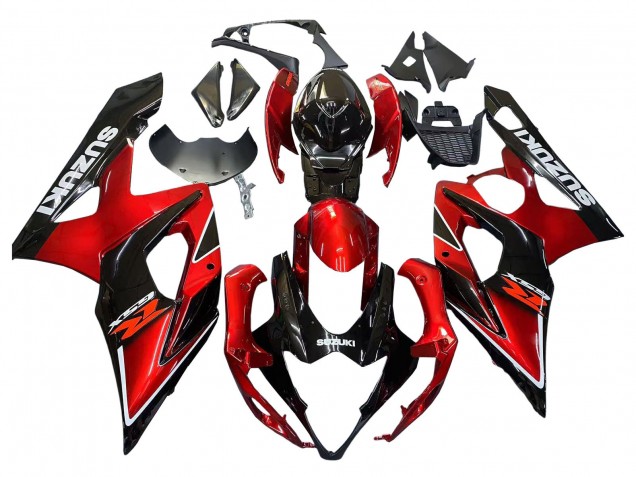 2005-2006 Suzuki GSXR 1000 Motorcycle Fairings - Red Glossy Black Australia