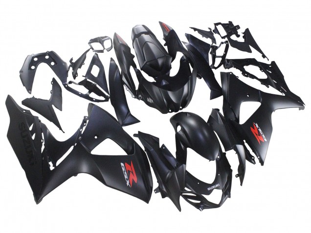 2007-2008 Suzuki GSXR 1000 Motorcycle Fairings - Matte Black Red Decal Australia