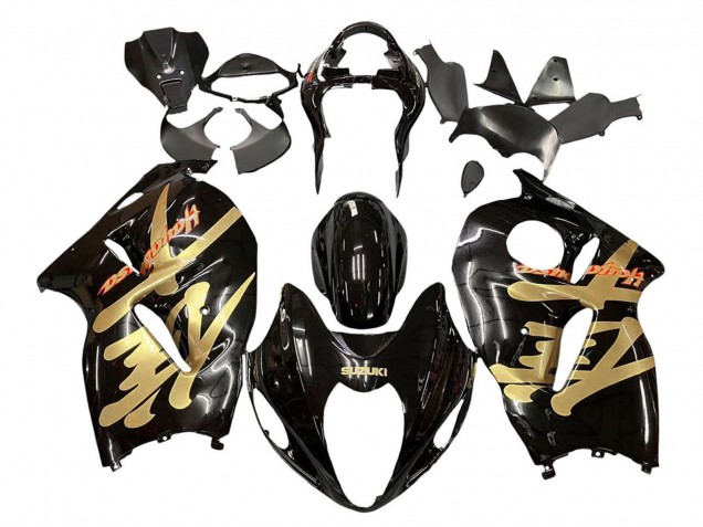 1996-2007 Suzuki GSXR 1300 Hayabusa Motorcycle Fairings - Glossy Black Gold Hayabusa Australia