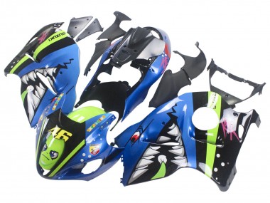 Affordable 1996-2007 Suzuki GSXR 1300 Hayabusa Motorcycle Fairings - Blue Green Shark 46 Australia