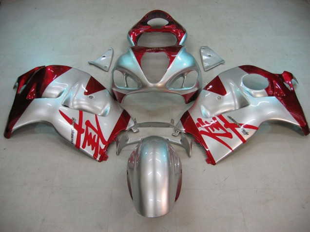 1996-2007 Suzuki GSXR 1300 Hayabusa Motorcycle Fairings - Silver Red Hayabusa Australia