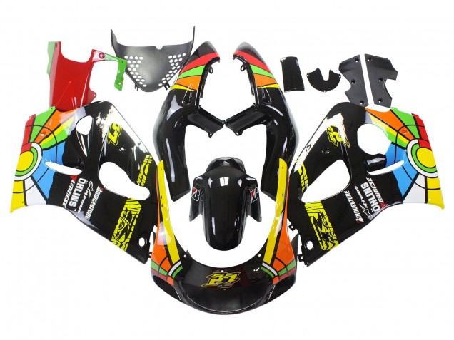 1996-2000 Suzuki GSXR 600 / GSXR 750 Motorcycle Fairings - Black Multicolor 27 Australia