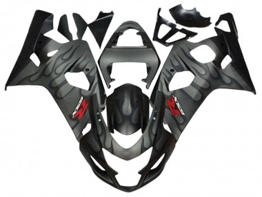 Affordable 2004-2005 Suzuki GSXR 600 / GSXR 750 Motorcycle Fairings - Grey Black Flame Australia