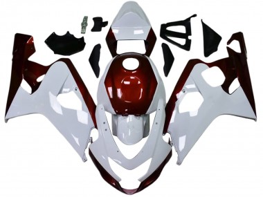Affordable 2004-2005 Suzuki GSXR 600 / GSXR 750 Motorcycle Fairings - White Candy Red Black Australia