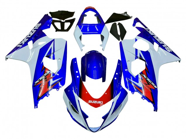 2004-2005 Suzuki GSXR 600 / GSXR 750 Motorcycle Fairing - White Blue Red Australia
